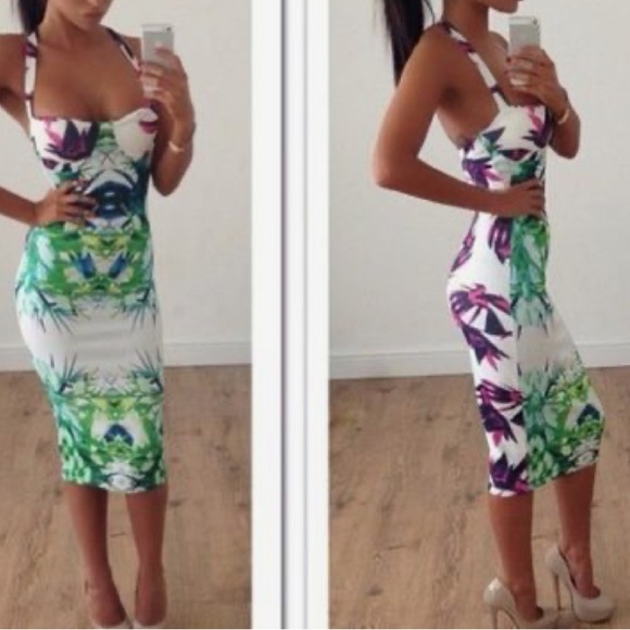 Bandage dress tropical print - Picture 2 of 3